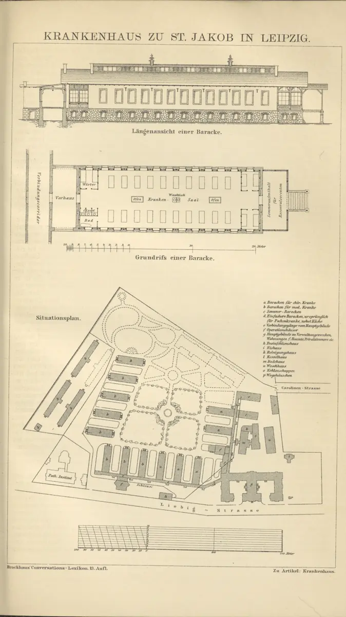 Tafel: Krankenhaus zu St. Jakob in Leipzig