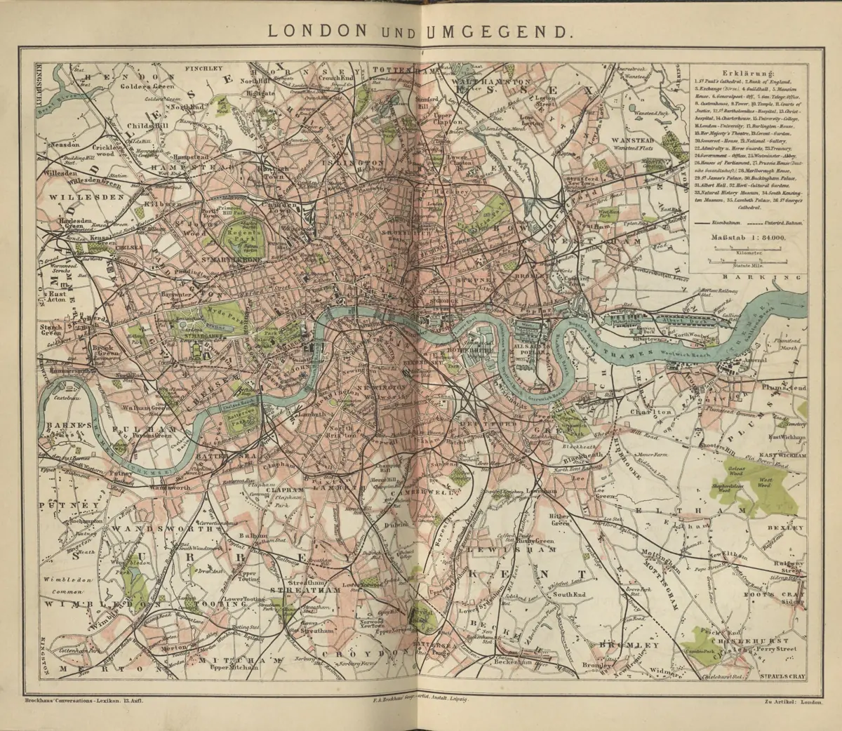 Tafel: London und Umgegend