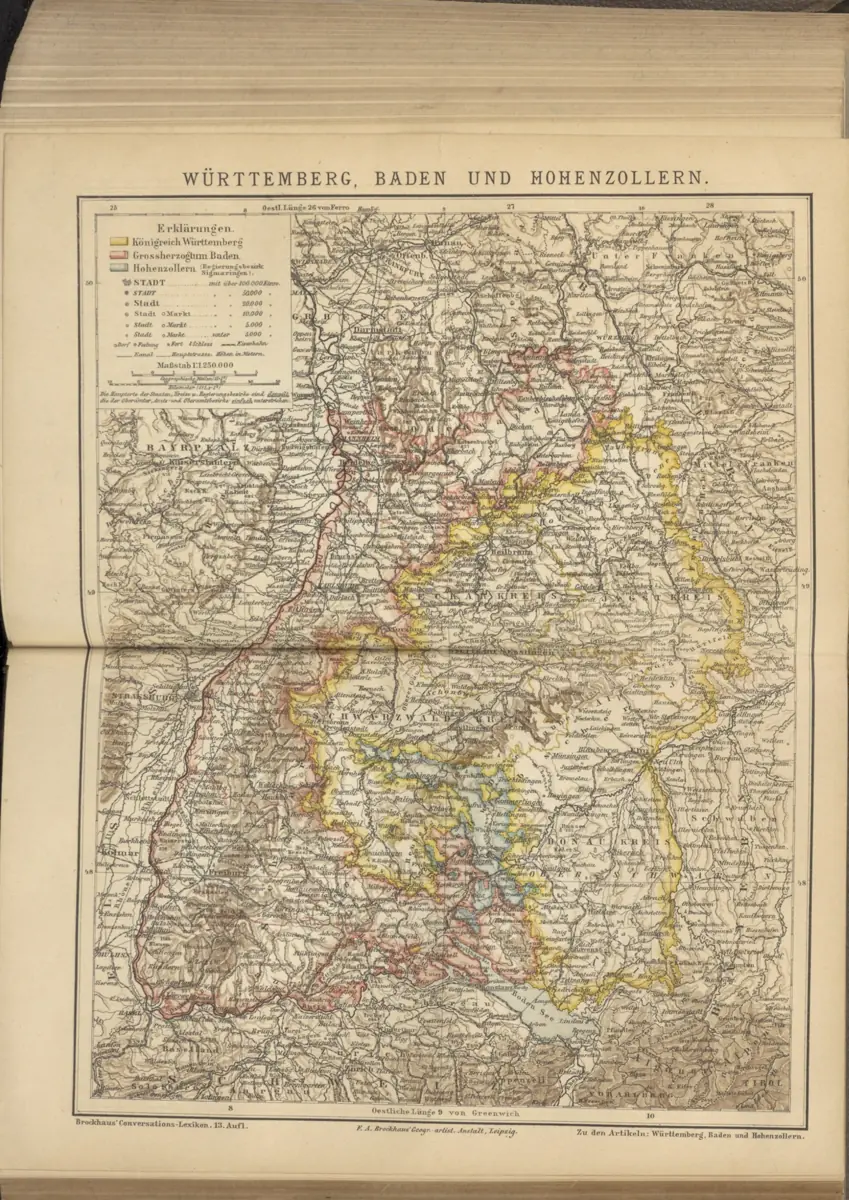 Tafel: Württemberg, Baden und Hohenzollern