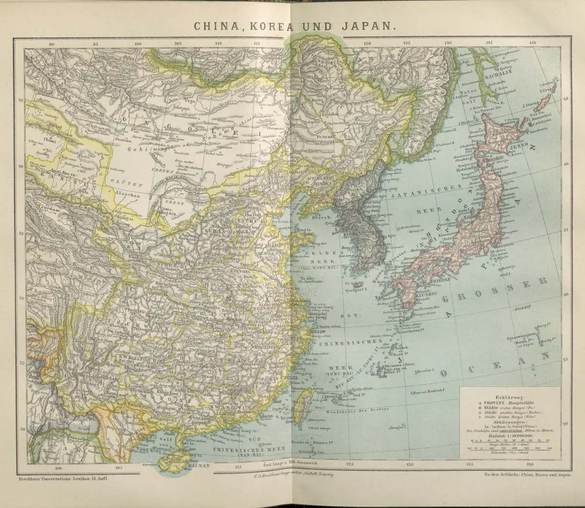 Tafel: China, Korea und Japan