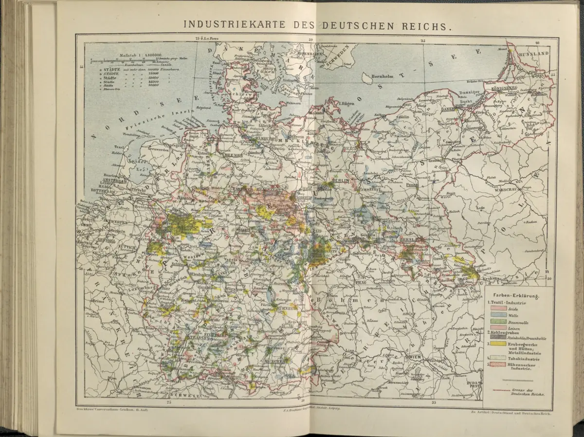 Tafel: Industriekarte des Deutschen Reichs