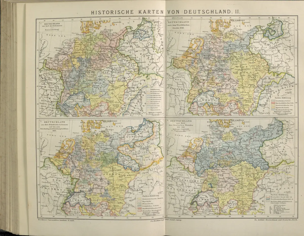 Tafel: Historische Karten von Deutschland II.