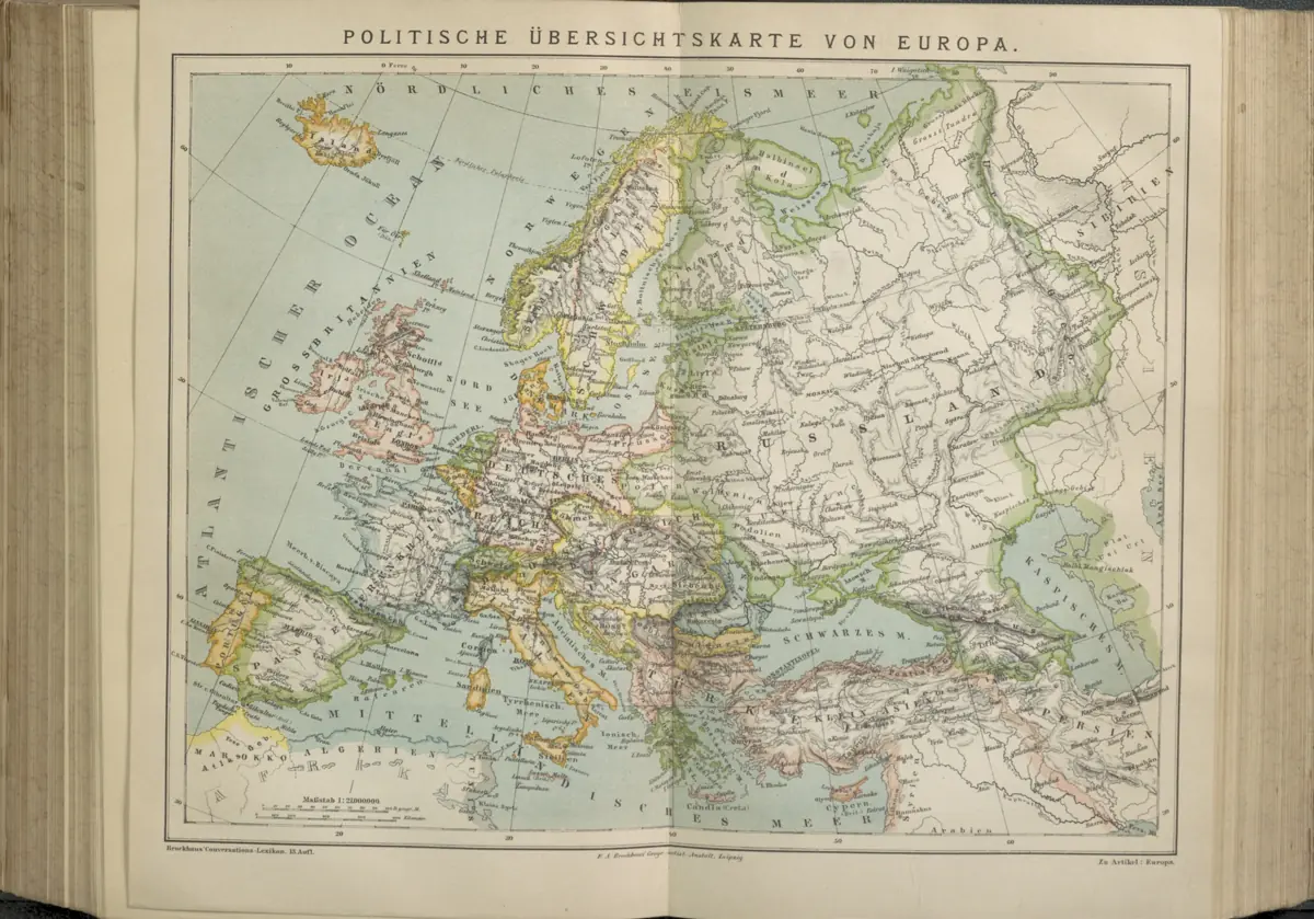 Tafel: Politische Übersichtskarte von Europa