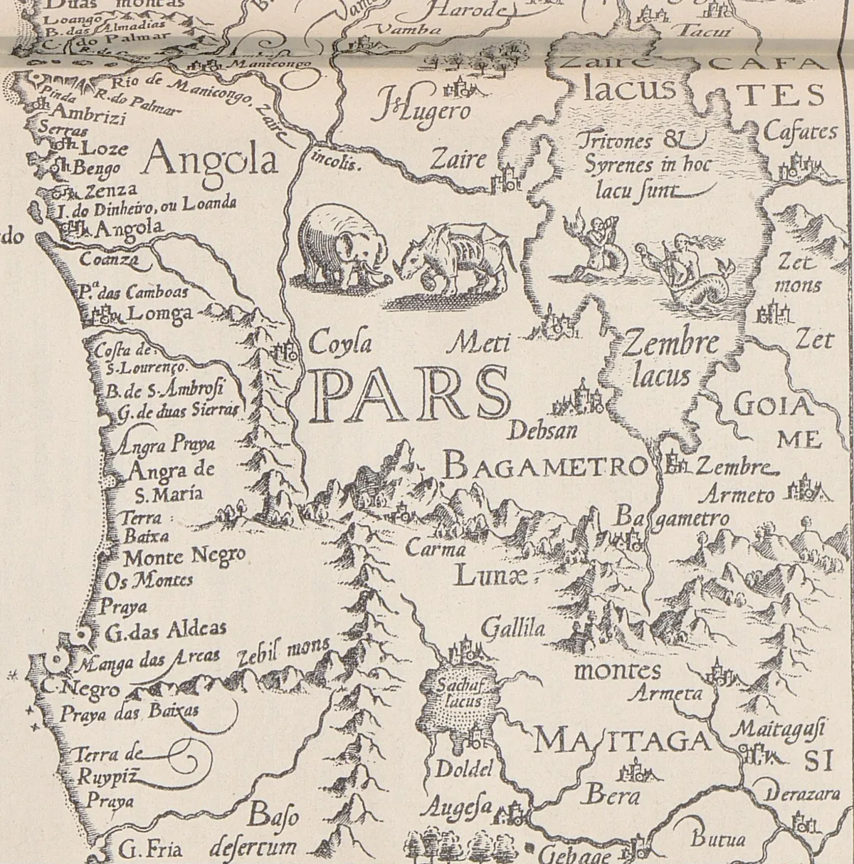 Dappers Kongokarte aus dem Jahre 1675.