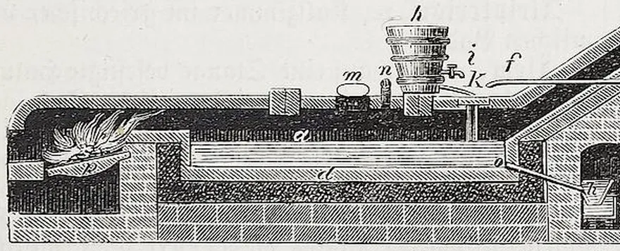 Fig. 137. Alaunofe mit Pfanne.