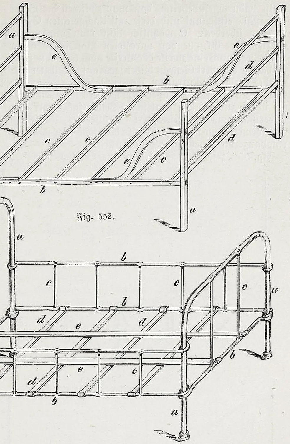 Fig. 553. Schmiedeeiserne Bettstellen.