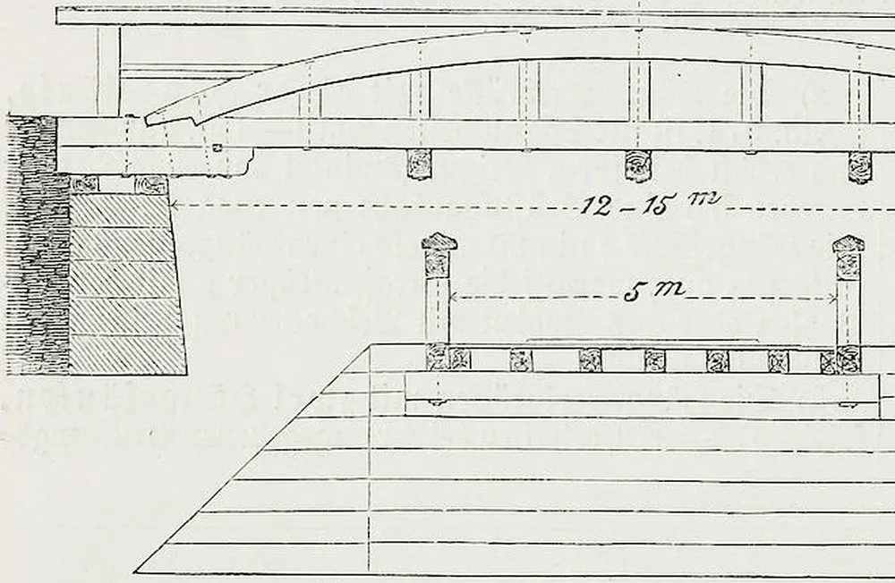 Fig. 980. Bogenhängewerkbrücke mit Balkentt
