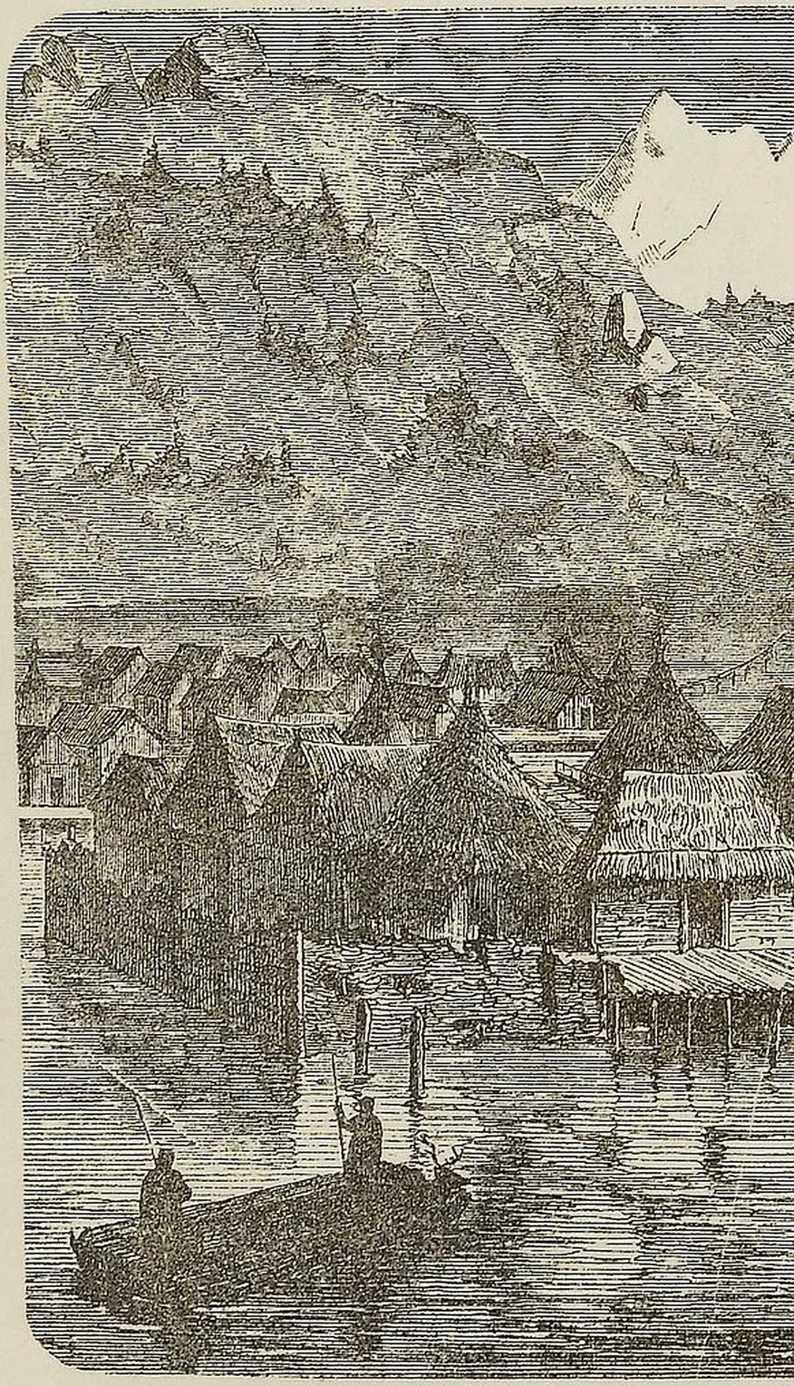 Fig. 2846. Schweizer Pfahlbaudorf, restaurirt.